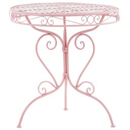 Gartentisch Rosa Metall Rund Balkon Terrasse Garten Romantisch