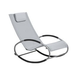 Gartenstuhl Grau Polyester Schaukelfunktion Modern