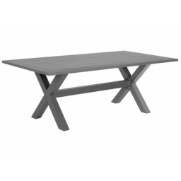 Gartentisch Grau Aluminium 200 x 105 cm Pulverbeschichtet Stabiler Outdoor Rechteckig Modern