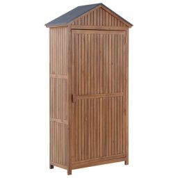 Gartenschrank Akazenolz Edelstahl 4 Fächer Werkzeugschrank Gartenmöbel Terrasse