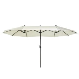 Doppelsonnenschirm Beige Polyester/Aluminium Oval 270 x 460 x 247 cm Garten