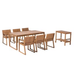 Gartenmöbel Set Akazienholz 6-Sitzer Terrasse Outdoor Rustikal Landhaus