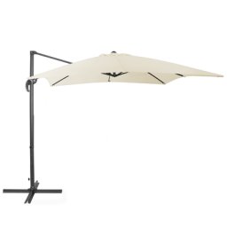 Sonnenschirm Beige Polyester quadratische Form 250 x 250 x 235 cm Terrasse Balkon Garten