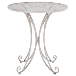 Gartentisch Grau Metall Rund Balkon Terrasse Garten Romantisch