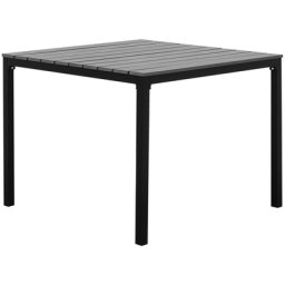 Gartentisch Grau Aluminium Kunstholz Quadratisch 95 x 95 cm Modern