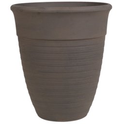 Blumentopf Braun ⌀ 50 cm aus Steingemisch und Polyresin für Innen und Außen Rund mit Elegante Ausstrahlung Modern