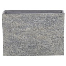 Blumentopf Grau Steingemisch rechteckig 29x70x50 cm Modern Gartenaccessoires Gartenzubehör Gartendekoration