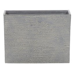 Blumentopf Grau Steingemisch rechteckig 25x60x45 cm Modern Gartenaccessoires Gartenzubehör Gartendekoration