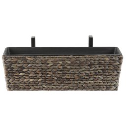 Blumenkasten Braun Wasserhyazinthe 60x20x18 cm rechteckig Balkonkasten Landhausstil Gartenaccessoires Gartenzubehör Gartendekoration