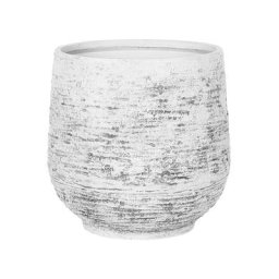 Blumentopf Hellgrau ø 53 cm Faser-Mischung in Steinoptik Rund Modernes Design