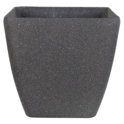 Blumenkübel Dunkelgrau 42 x 42 x 42 cm aus Steingemisch und Polyresin in rechteckiger Form Modernes Design