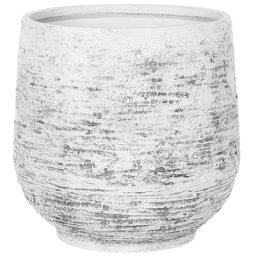 Blumentopf Hellgrau ø 43 cm Faser-Mischung in Steinoptik Rund Modernes Design