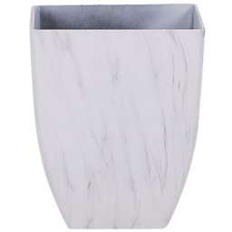 Blumentopf Weiß Steingemisch quadratisch 35x35x42 cm Marmor Optik Modern Gartenaccessoires Gartenzubehör Gartendekoration