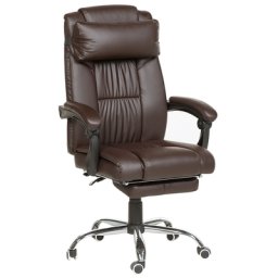 Bürostuhl Dunkelbraun Kunstleder Drehbar Büro Modern