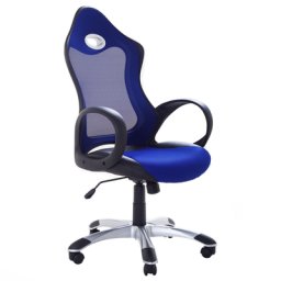 Bürostuhl Blau Wippfunktion Bürostuhl mit atmungsaktiver Netzbespannung Bequem Modernes Design
