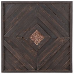 Wanddekoration Braun Teakholz 70 x 70 cm Elegant Quadratisch Modern