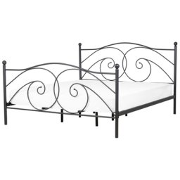 Metallbett Schwarz Romantischer Stil 180 x 200 cm Retro
