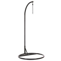 Hängesesselgestell Schwarz Stahl mit Standfuß Kette und Zubehör freistehend pulverbeschichtetes Metallgestell moderner Look