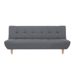 Sofa Dunkelgrau Polsterbezug 3-Sitzer Schlaffunktion Minimalistisch Wohnzimmer