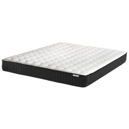 Taschenfederkernmatratze Schwarz mit Weiß 180x200 cm mit Latexschicht/Bezug aus Lyocell-Stoff Medium Härtegrad Langlebig Schlafzimmer Modern