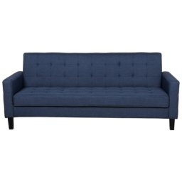 Sofa Dunkelblau Polsterbezug 3-Sitzer Schlaffunktion Zeitgenössisch Wohnzimmer