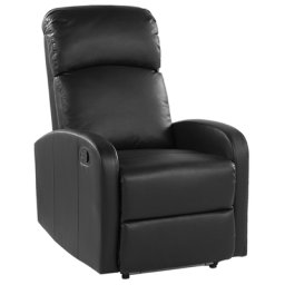 Fernsehsessel Schwarz Kunstleder verstellbar Blaue LED-Beleuchtung USB-Port Modern Wohnzimmer Salon
