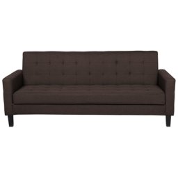 Sofa Dunkelbraun Polsterbezug 3-Sitzer Schlaffunktion Zeitgenössisch Wohnzimmer