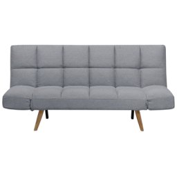 Sofa Hellgrau Polsterbezug 3-Sitzer Schlaffunktion Zeitgenössisch Wohnzimmer