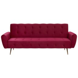 Schlafsofa Burgunderrot Samtstoff Nieten Moderne Eleganz