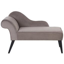 Chaiselongue Grau Linksseitig Samtstoff Modern