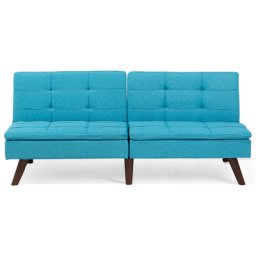 Sofa Türkis Polsterbezug 3-Sitzer Schlaffunktion Minimalistisch Modern Wohnzimmer
