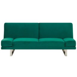 Sofa Grün Polsterbezug Samtstoff 2-Sitzer Schlaffunktion Verstellbare Armlehnen Skandinavisch Modern Wohnzimmer