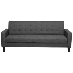 Sofa Dunkelgrau Polsterbezug 3-Sitzer Schlaffunktion Zeitgenössisch Wohnzimmer