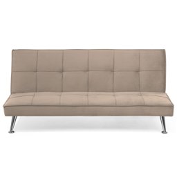 Sofa Beige Polsterbezug 3-Sitzer Schalffunktion Minimalistisch Wohnzimmer