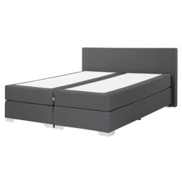 Boxspringbett Dunkelgrau Polsterbezug Leinenoptik 160 x 200 cm Modern