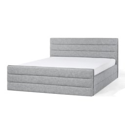 Polsterbett Leinenoptik Hellgrau Lattenrost 180 x 200 cm Elegant