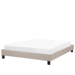 Polsterbett Beige 160 x 200 cm Mit Lattenrost Schlichtes Bettgestell Stabile Konstruktion Modern