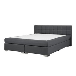 Graues Boxspringbett mit Polsterbezug 180 x 200 cm Modern
