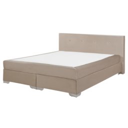 Boxspringbett Beige Samtstoff 180 x 200 cm Glamour