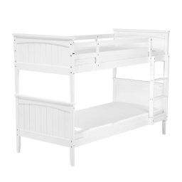 Hochbett Weiß 90 x 200 cm Kiefernholz Natürliches Material Etagenbett Mit Leiter Traditionell Modern
