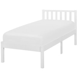 Holzbett Weiß 90 x 200 cm mit Lattenrost Gefärbt Modernes Design