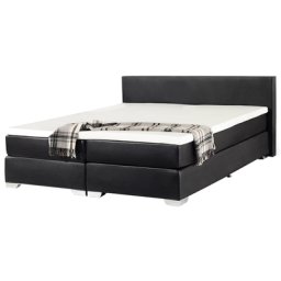Boxspringbett Kunstleder Schwarz 180 x 200 cm Glamour