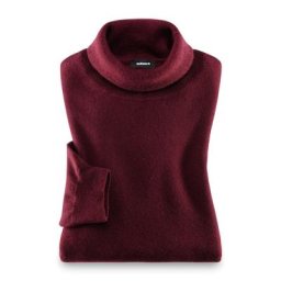 Walbusch Herren Cashmere Rollkragenpullover einfarbig Barolo