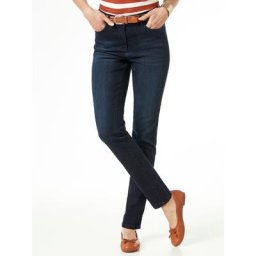 Walbusch Damen Jeanshose Regular Fit Blau einfarbig atmungsaktiv elastisch flexibler Bund
