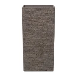 Blumenkübel Braun 35 x 35 x 70 cm aus Steingemisch und Polyresin Quadratisch Modernes Design