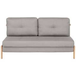 Sofa Hellgrau Polsterbezug Polsterbezug 2-Sitzer Schlaffunktion Minimalistisch Wohnzimmer