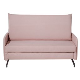 Sofa Rosa Polsterbezug 2-Sitzer Schlaffunktion Klassisch Modern Wohnzimmer