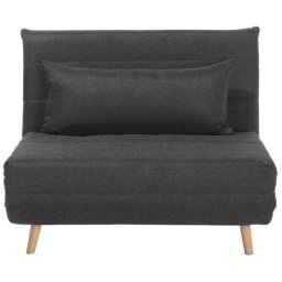 Sofa Grau Polsterbezug Einzelsofa Schlaffunktion Modern Wohnzimmer