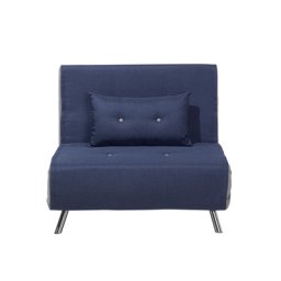 Sofa Blau Polsterbezug Einzelsofa Modern Zierkissen Wohnzimmer