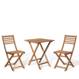 Balkonset hellbraun Akazienholz 2 Personen